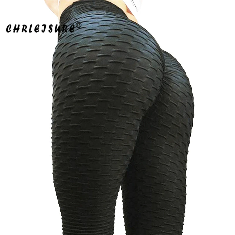 CHRLEISURE женские леггинсы для фитнеса, полиэстер, одноцветные, высокая талия, стандартные штаны, пуш-ап, складные, эластичные, повседневные леггинсы для девочек