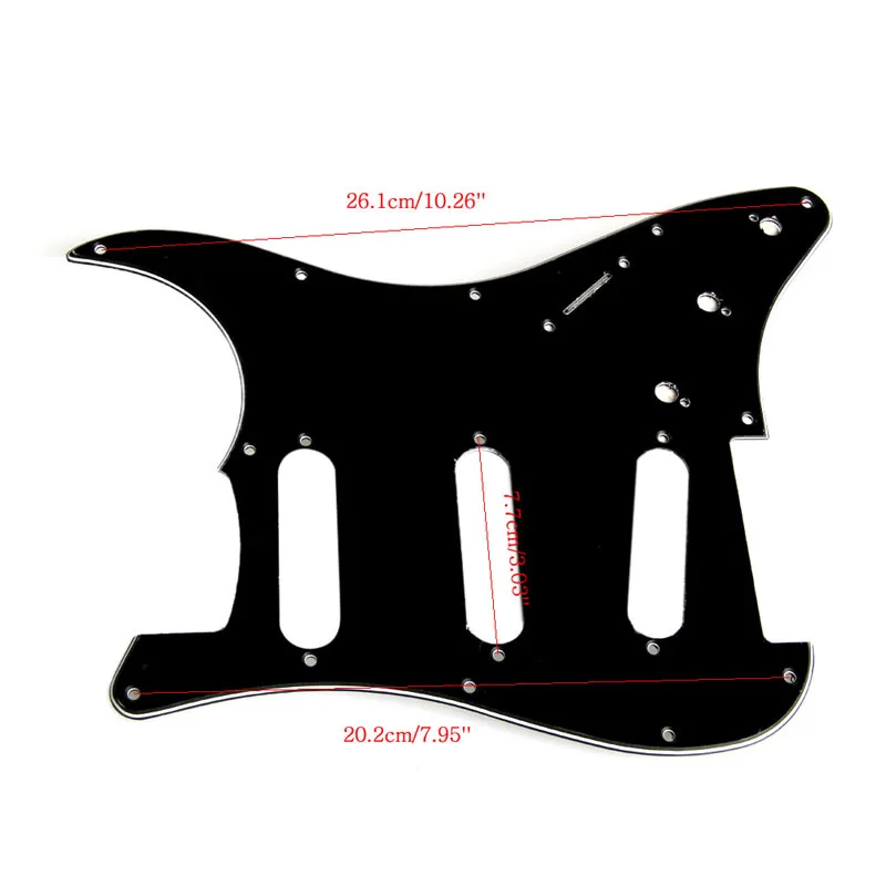 3-слойная накладка на электрогитару для защиты от царапин крыла Strat Stratocaster Черная