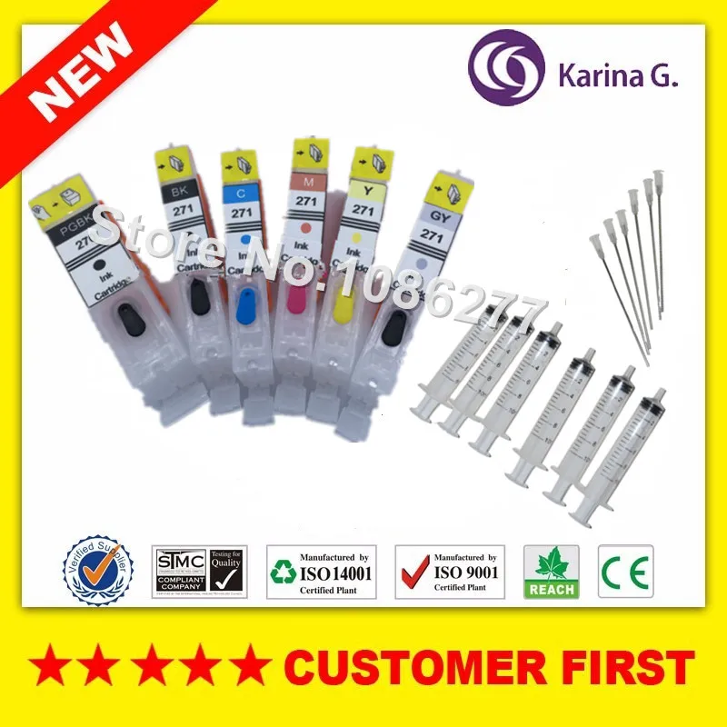 Многоразовые чернильные картриджи для Canon PGI270 CLI271 с чипом ARC canon MG7720 и т. Д. |