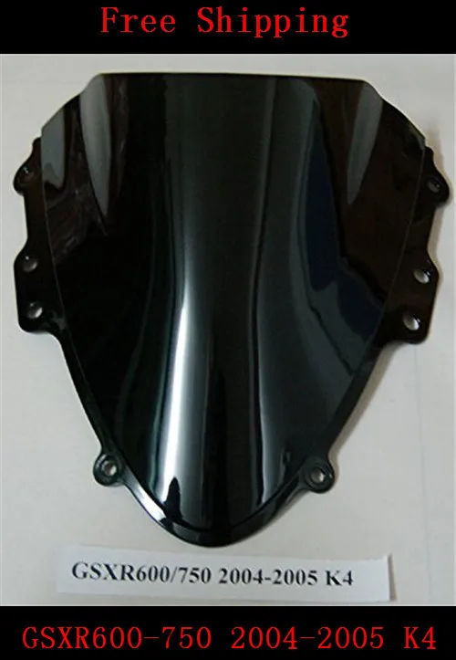 

For SUZUKI GSXR600 GSXR750 2004-2005 K4 GSXR-600 GSXR-750 GSXR 600 750 motorcycle Double bubble windshield windscreen Black