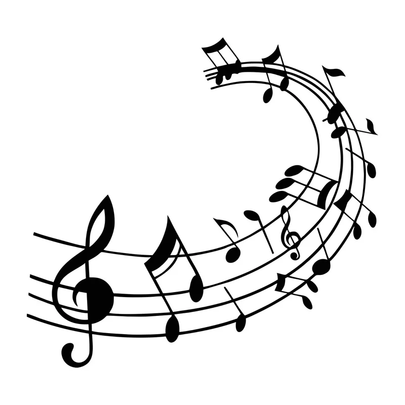 

21.5*20CM Personalized Treble Clef Car Sticker Funny Vinyl Decals For Motorcycles Black/Silver C7-1658