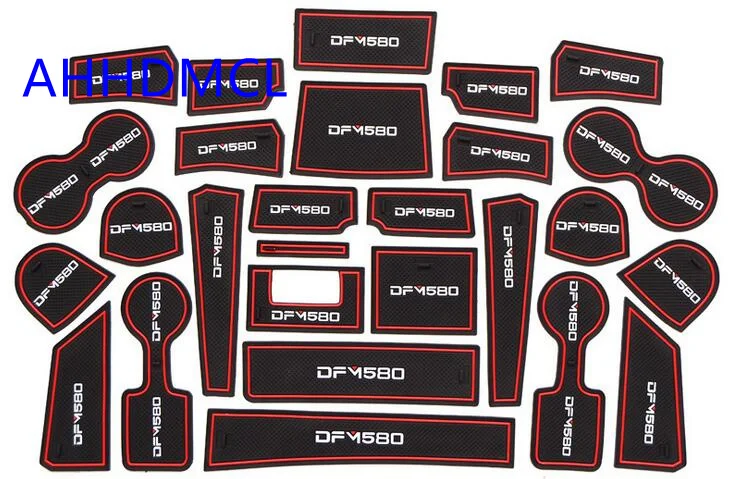 

Car Anti-Dirty Pad Door Groove Gate Slot Cup Armrest Storage Pad Anti-Slip Mat For Dongfeng Glory 580 2017