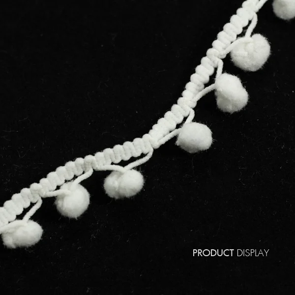 Белый помпон аппликация лента украшенная кружевной отделкой 10 мм швейные