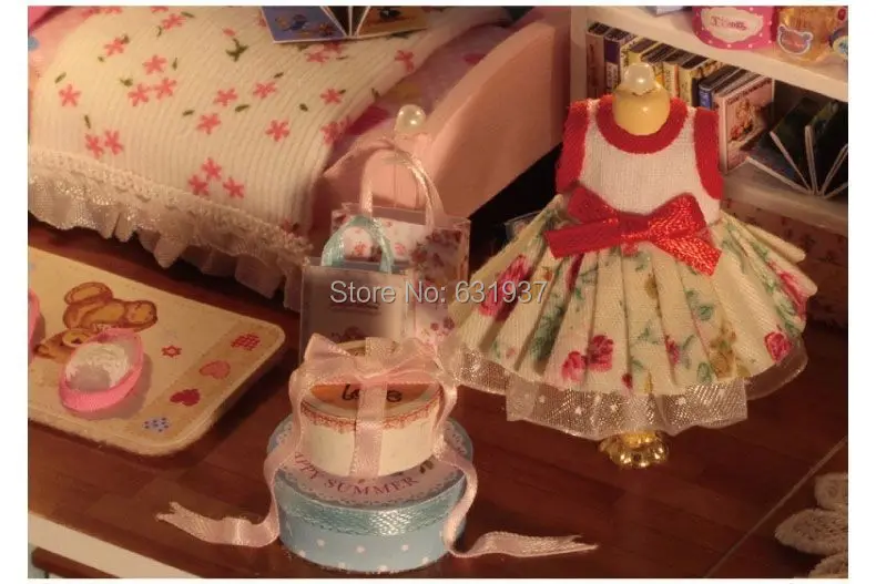 2015 Новый Diy деревянный кукольный домик Миниатюрные кукольные домики миниатюрные