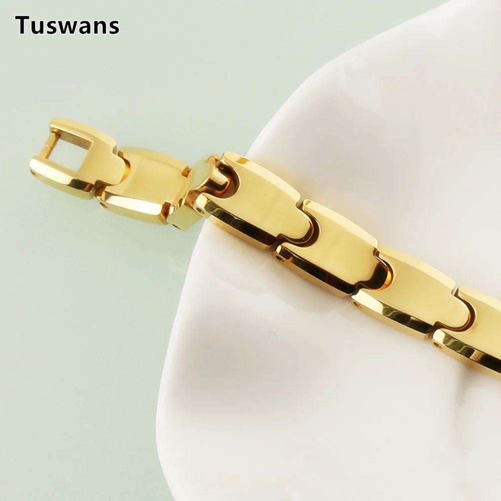 Элегантные стильные золотистые женские/мужские вольфрамовые браслеты и с