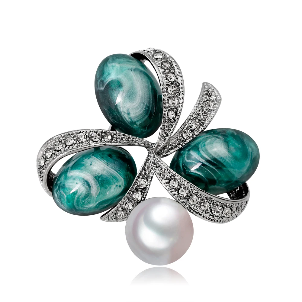 Хит продаж жемчуг брошь для Для женщин вечерние подарки Rhinestone Броши Букет Хиджаб