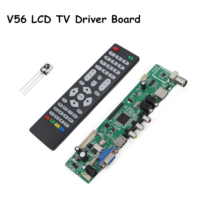 MV56U. A V56 Универсальный ЖК ТВ контроллер драйвер платы ТВ/ПК/VGA/HDMI/USB интерфейс USB