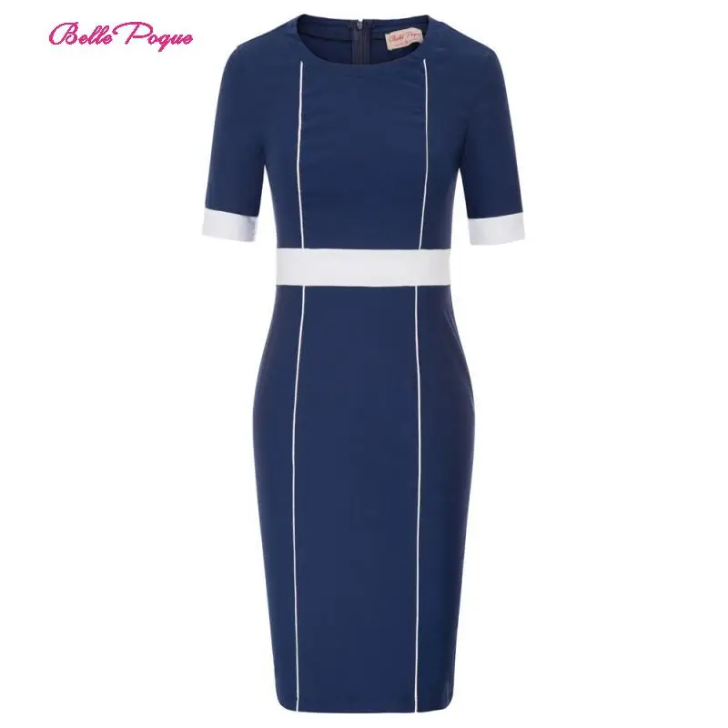 Belle Poque женское платье с коротким рукавом винтажное элегантное круглый вырез в