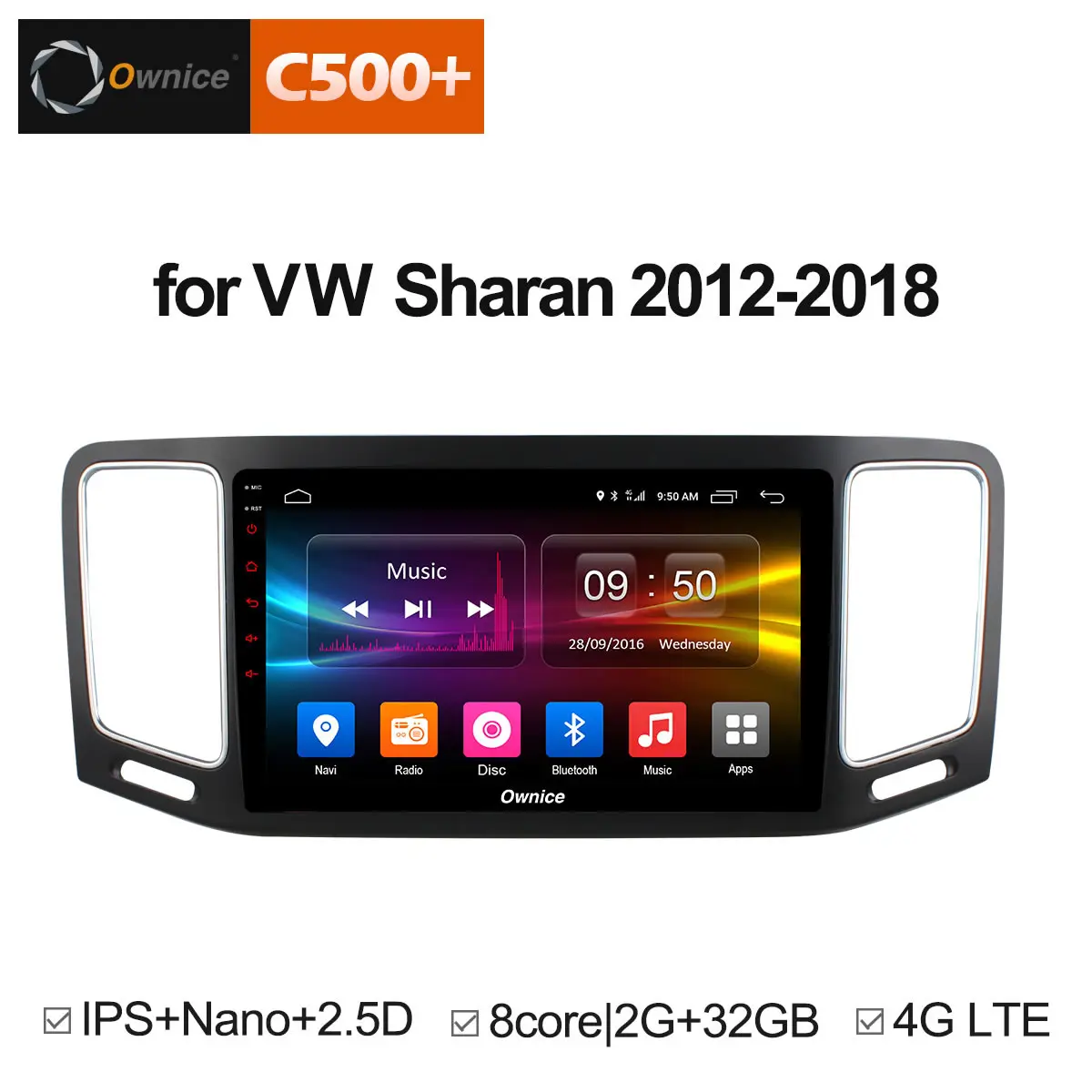 Ownice C500 + G10 Android 8 1 автомобиль DVD gps радио для Volkswagen VW Sharan 2012 2018 навигации Аудио