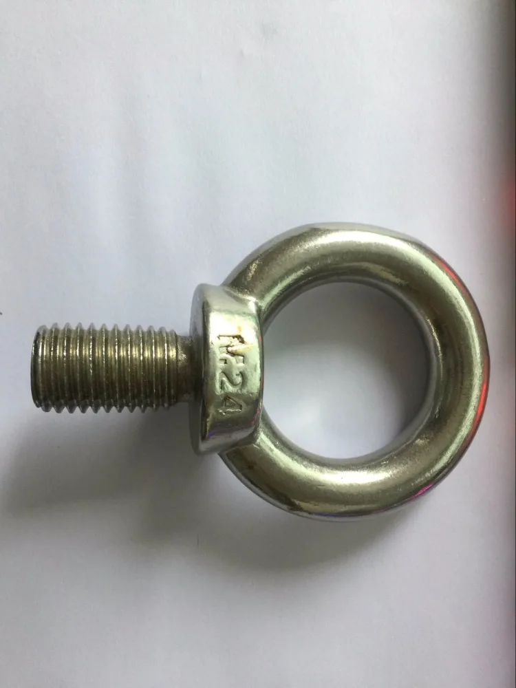 1pcs M24 Eye Bolt Stainless Steel Marine Lifting Eye Bolt Ring Screw Loop Hole for Cable Rope Lifting