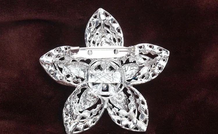 2017 Fashion Delicate Rhinestone Brooch 5 Valve Crystal Cat-Eye Stone Corsage Personality Flower Pin Cape Buckle Female | Украшения и