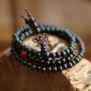Оптовые Красные/черные сандаловые отдельные бусины длинные деревянные цепочки