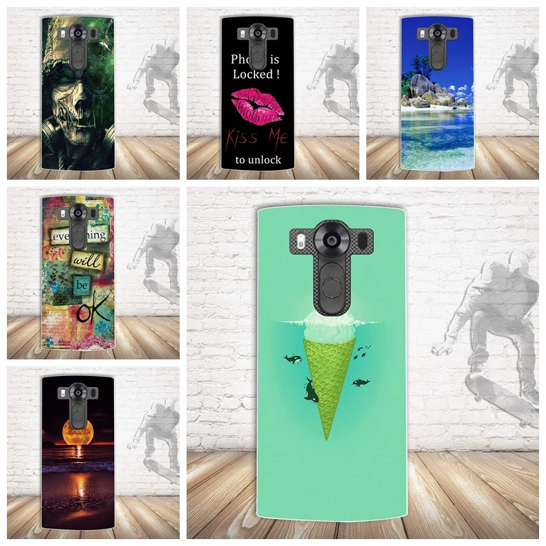 

New Luxury Painted Skin Back Case for LG V10 Mobile Phone Silicon Case Cover for LG V10 V 10 H960 H968 Soft TPU Back Cover Shell