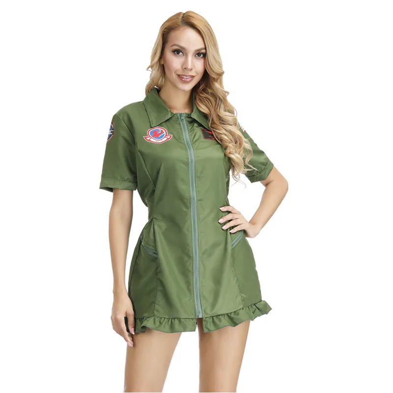 Женский Костюм Пилота летчик летный для взрослых 80s фильм США военный полет