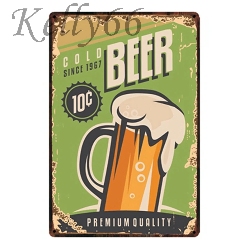 

[ Kelly66 ] COLD BEER Vintage Wine Poster Store Decor Bar Wall Art Market Painting 20*30 CM Size y-1383