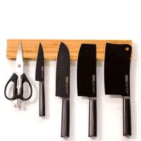 kitchen magnetic attraction iron knife holder home knife holder storage wall hanging wood rack