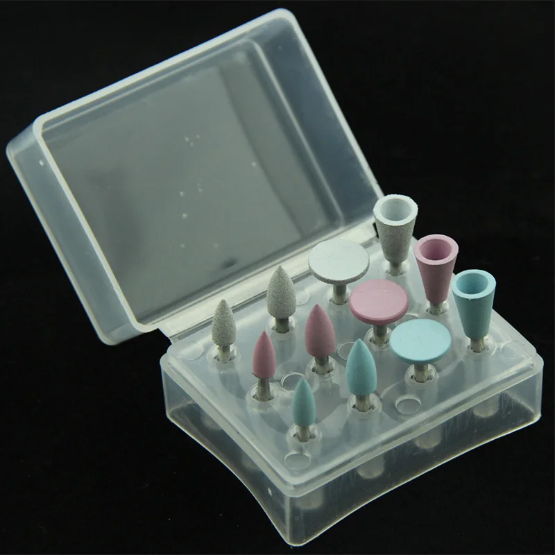 

12 Pieces Dental Polishing Tools Silicon RA Polishing Burs for Ceramics / Natural Teeth Polish and Finish