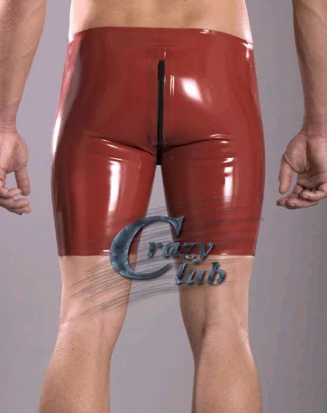 Новинка эротические латексные фетиш сексуальные коричневые мужские шорты