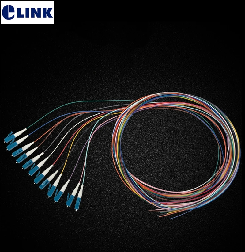 12 цветный LC pigtails 1mtr оптоволоконный кабель 9/125um 0 9 мм SM UPC коннектор портовый ftth