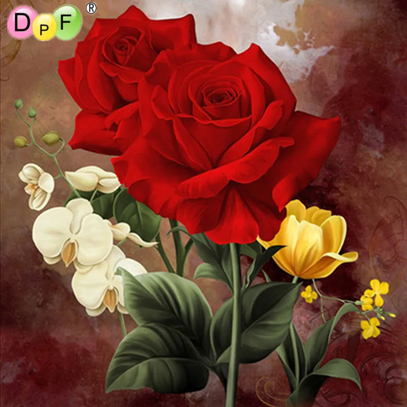 Красные пионы 3D сделай сам алмазная живопись вышивка крестиком цветы ремесла