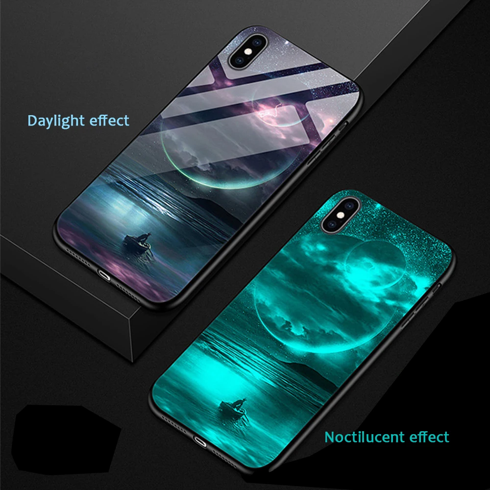 Светящийся стеклянный чехол для Huawei Mate 10 20 P20 Lite 20X Honor 10 Nova 3 3i 3e, Роскошный чехол для Huawei P20 Pro, чехлы