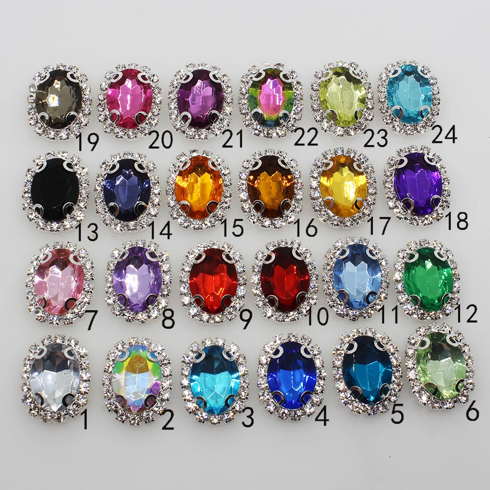 Новинка 2017 10 шт./компл. овальные Стразы разноцветные Свадебные аксессуары Diy