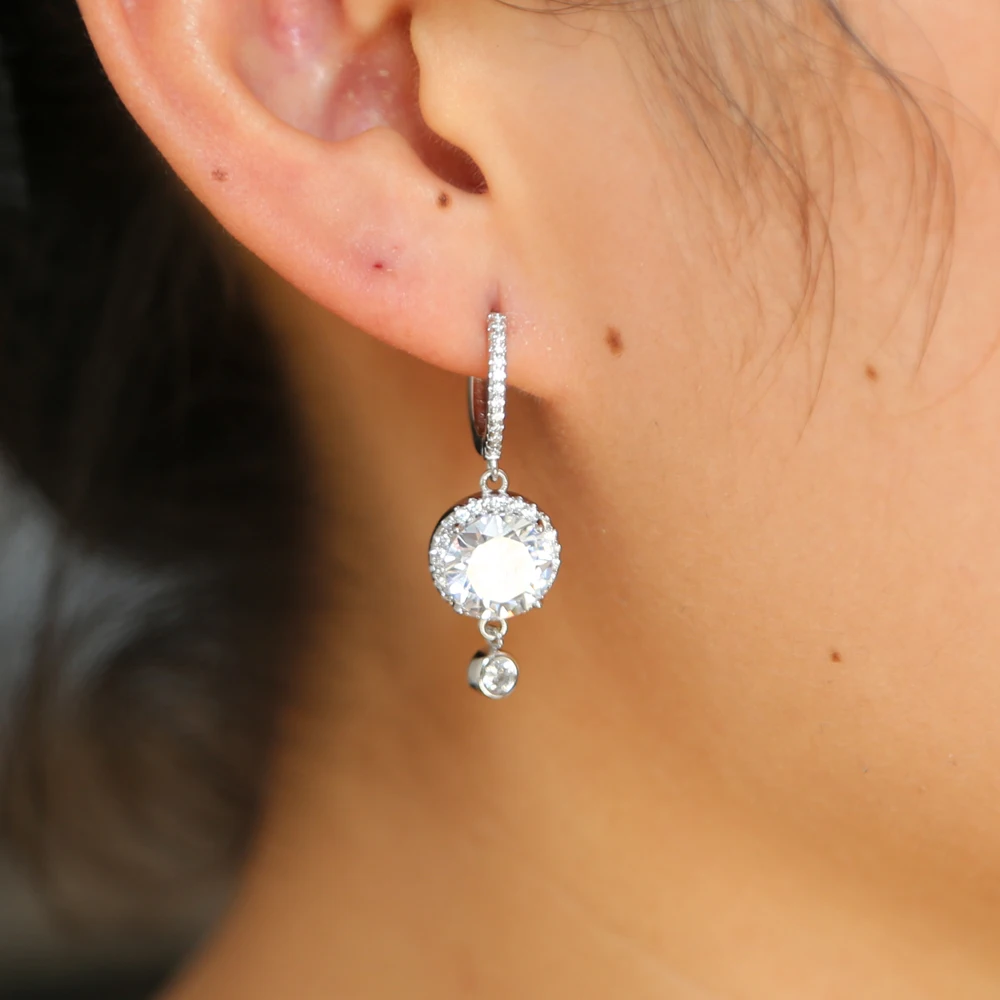 2018 Rose Gold Color Hoop Earring Paved big Luxury AAA Cubic Zirconia Fashion Women Round Loop CZ Earrings | Украшения и
