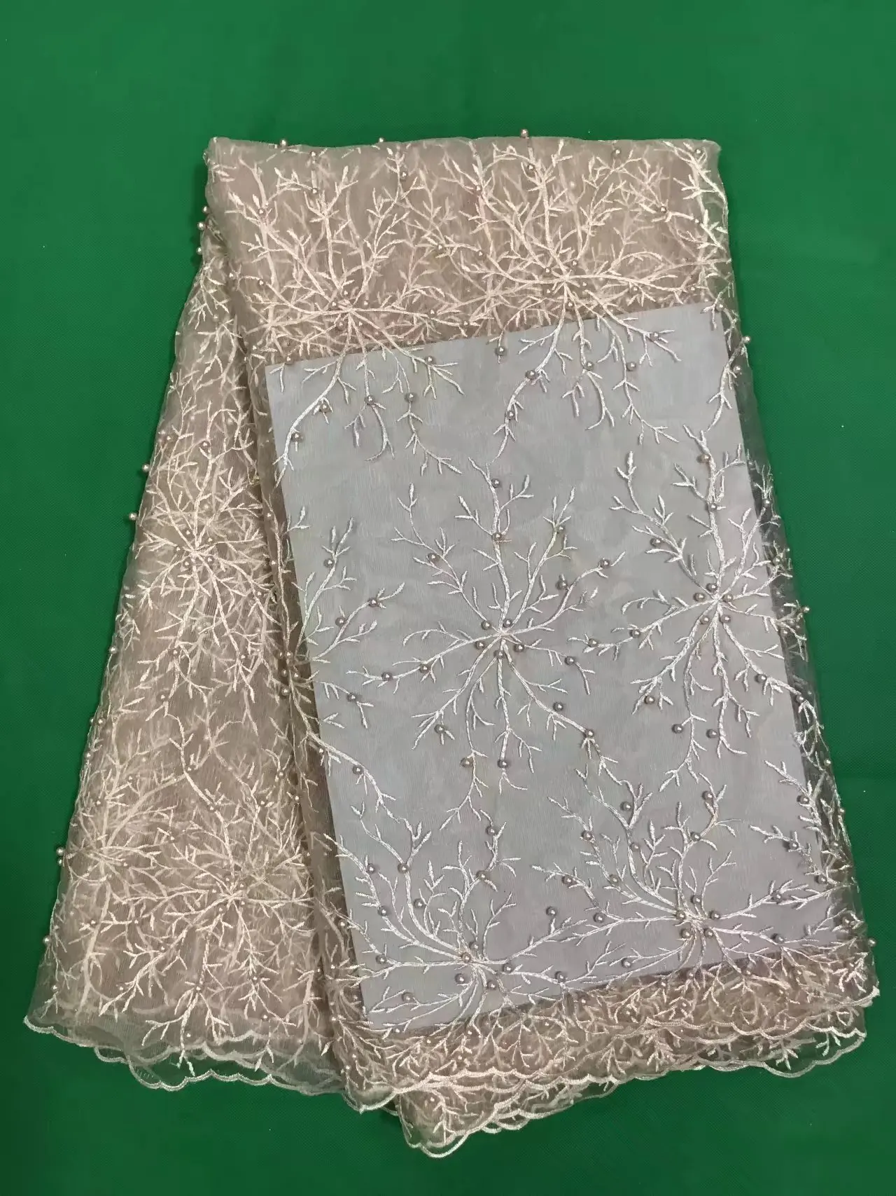 

Free Shipping! Pink Color Embroidery French African Lace Swiss Voile Lace Fabric with Beaded For Nigerian Wedding K-JK1082B