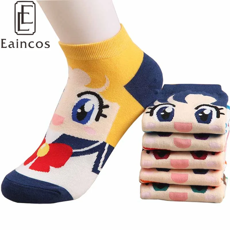 Носки женские хлопковые с героями аниме Сейлор Мун | Женская одежда