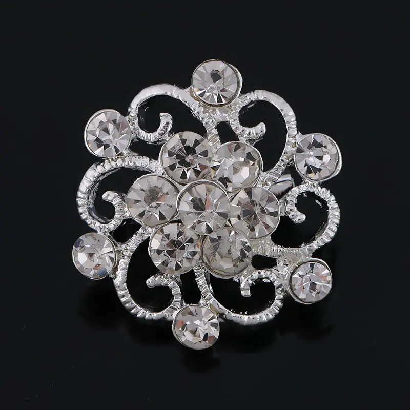 034silver Прямая с фабрики, различные дизайны, кристалл, Маленький милый цветок, украшенный бисером, брошь, булавки для женщин или свадебных букетов, сделай сам, булавки - Окраска металла: 034silver