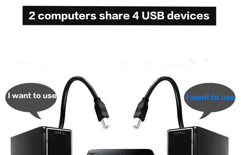 Usb Переключатель Селектор usb2.0 хаб ручной обмен 2 в 4 из клавиатура и мышь Обмен Переключатель принтер обмен для вычисления