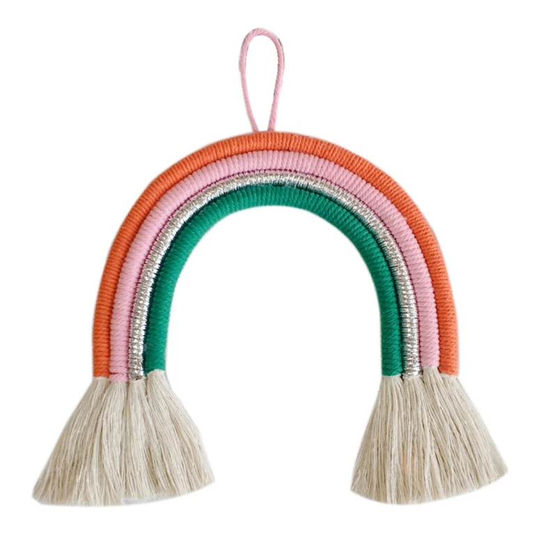 Скандинавские плетеные радужные настенные гобелены с кисточкой макраме ручной