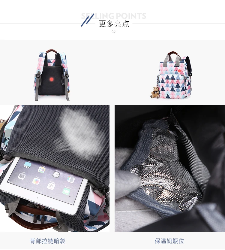 Large capacity maternity diaper bag baby care diaper bag backpack baby travel backpack handbag fashion