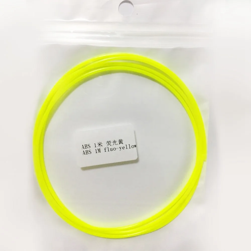 Fluo Yellow DEWANG, 1 метр, ABS, 1,75 мм, 3D ручка для печати, нить для 3d принтера, 26 цветов на выбор, 3d Ручка, пластиковая нить, проволока - Цвет: Fluo Yellow