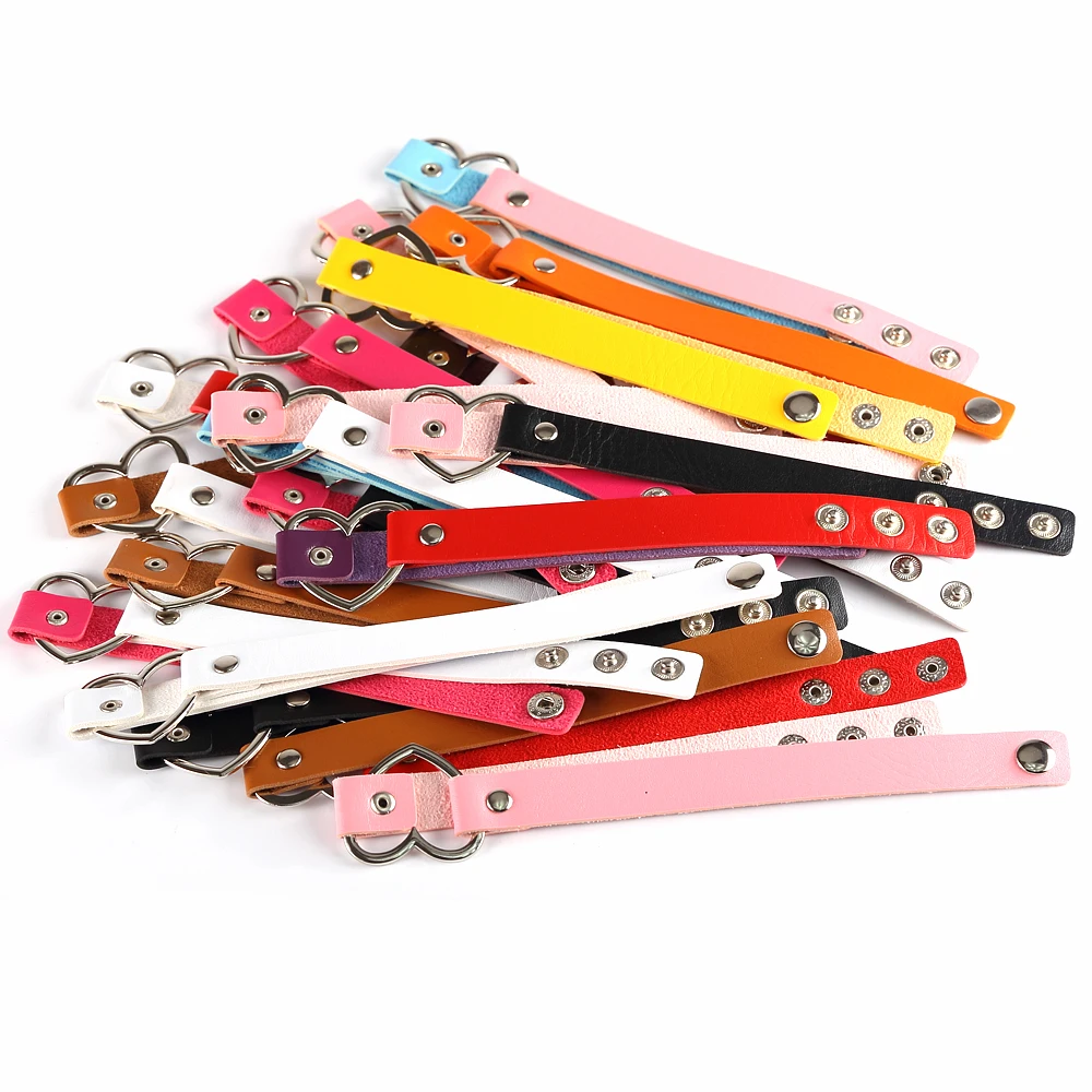 Новое ожерелье чокер из искусственной кожи с сердечком в стиле Харадзюку панк