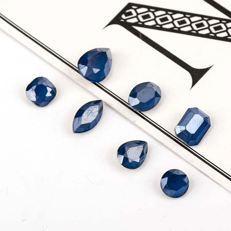Новинка бесплатная доставка 50 фотоблесток клей на ногтях темно синие Мока стразы