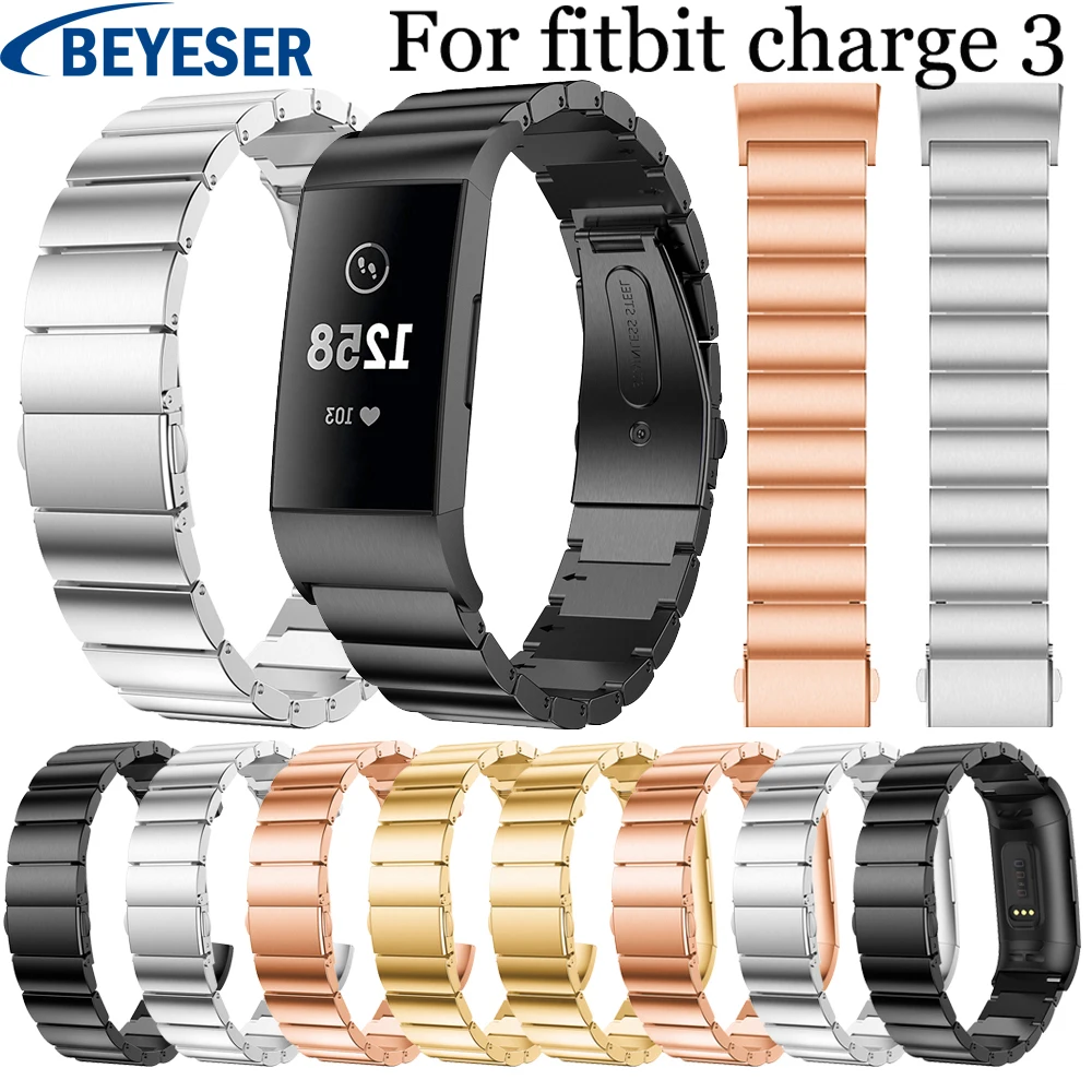Металлический ремешок для часов из нержавеющей стали Fitbit Charge 3 сменный Браслет