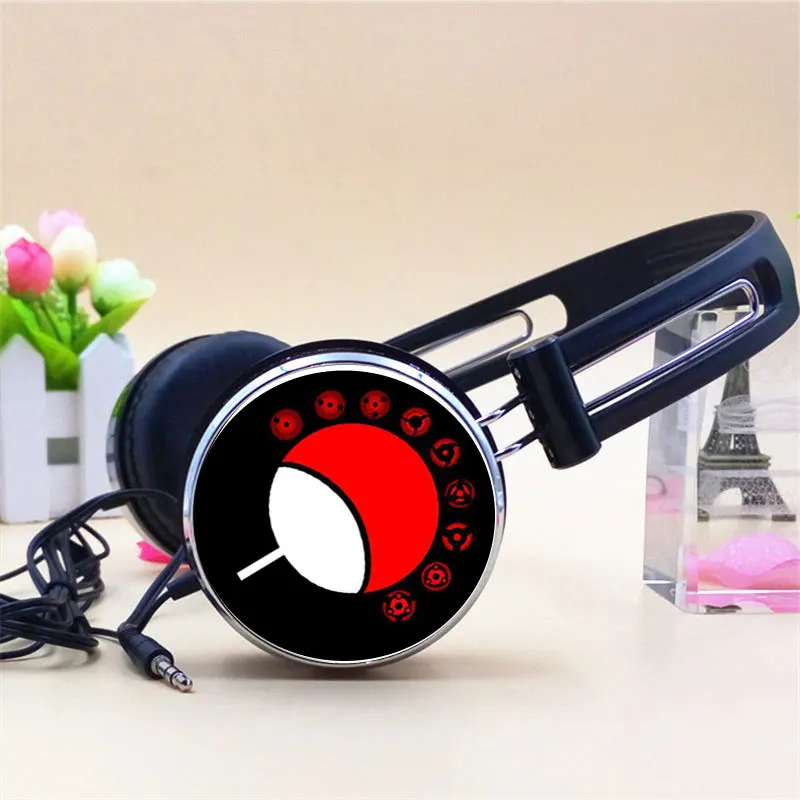 black with Sharingan Индивидуальный Логотип аниме Ichizoku Uchiha Clan Itachi Naruto наушники для косплея регулируемые спортивные наушники геймерская гарнитура стерео наушники - Цвет: black with Sharingan