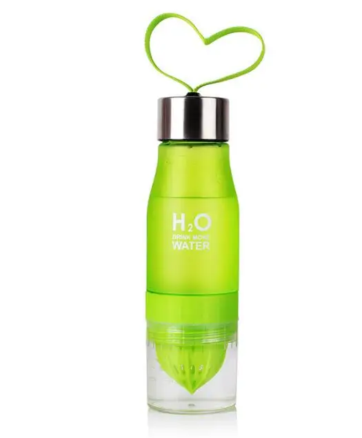 Green 650 мл пластиковая бутылка для воды больше воды h2o бутылка для лимона пластиковые бутылки для сока - Цвет: Green