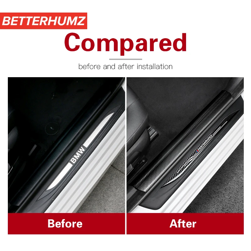 Наклейки из углеродного волокна для интерьера кожаные накладки на пороги двери