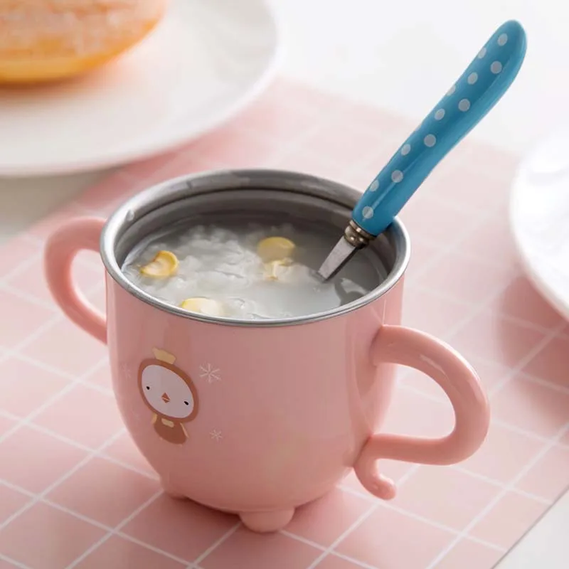 Детская тренировочная чашка кружки из нержавеющей стали для детей кормления