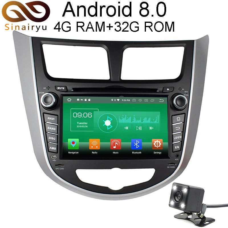4 ГБ Оперативная память Android 8 0 автомобиль gps DVD для hyundai Solaris Accent Verna I25 навигации