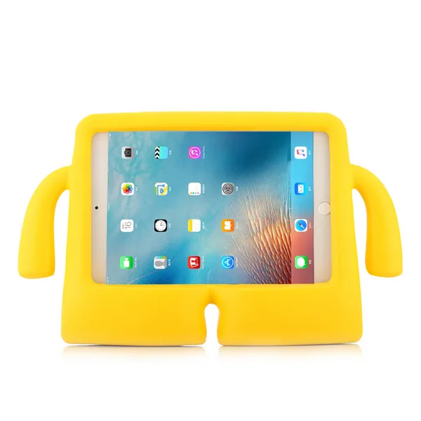 Yellow Силиконовый толстый пенопластовый Ударопрочный Мягкий чехол-подставка с ручкой для ipad 2, 3, 4 детей мультяшный защитный чехол для ipad 4 3 2 9,7 дюйма - Цвет: Yellow