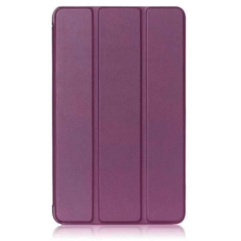 Purple Чехол для планшета huawei Media Pad T3 8,0, однотонный тонкий складной чехол с подставкой, умный чехол для планшета, защитный чехол для huawei T3 8 дюймов - Цвет: Purple