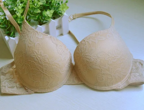 Ladies Secret,, женский сексуальный бюстгальтер пуш-ап с вышивкой, кружевной бюстгальтер 70 75 80 85 90 95 100 A B C D E, бюстгальтер с глубоким вырезом, BH, нижнее белье, большая чашка - Цвет: Слоновая кость