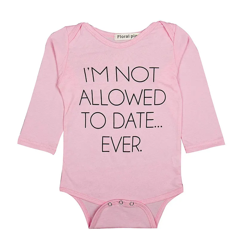 Детский комбинезон с длинными рукавами одежда принтом букв хлопковое боди