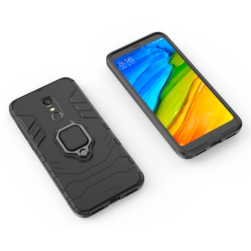 Чехол для Xiaomi Redmi 5 плюс крышка магнита палец кольцо держатель стенд Броня мягкий