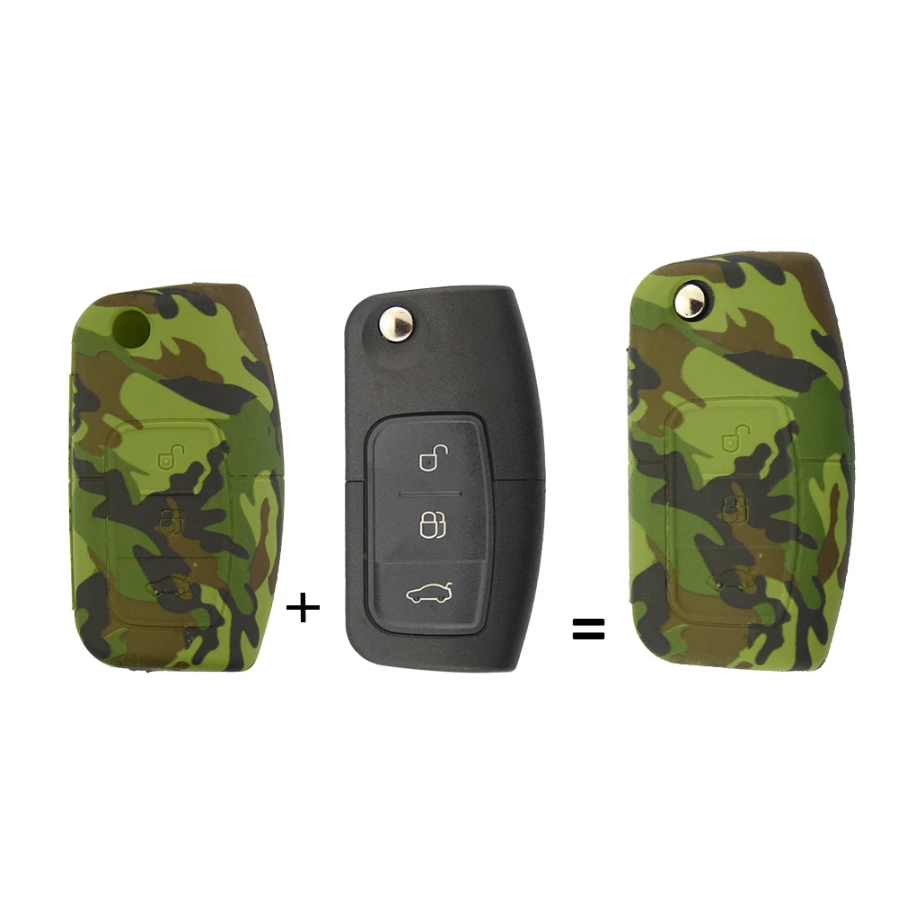 OkeyTech силиконовый чехол для автомобильного ключа с откидной крышкой Ford Fiesta Focus 2