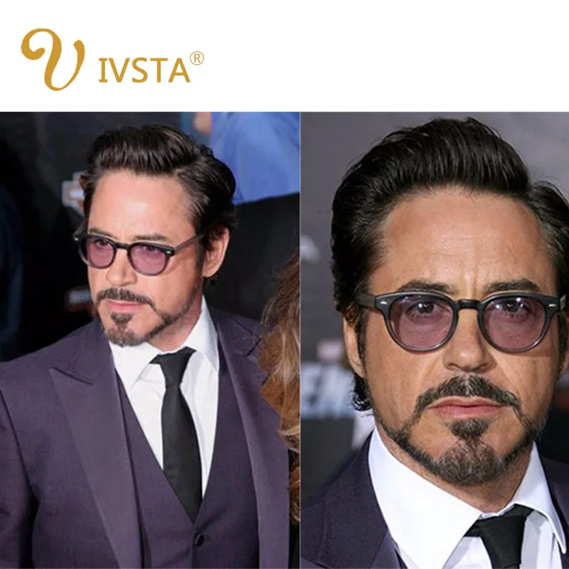 IVSTA Jonny Depp, мужские солнцезащитные очки, Tony Stark, Ретро стиль, готический стиль, стимпанк, Круглый оттенок, океанские линзы, вечерние, праздничные
