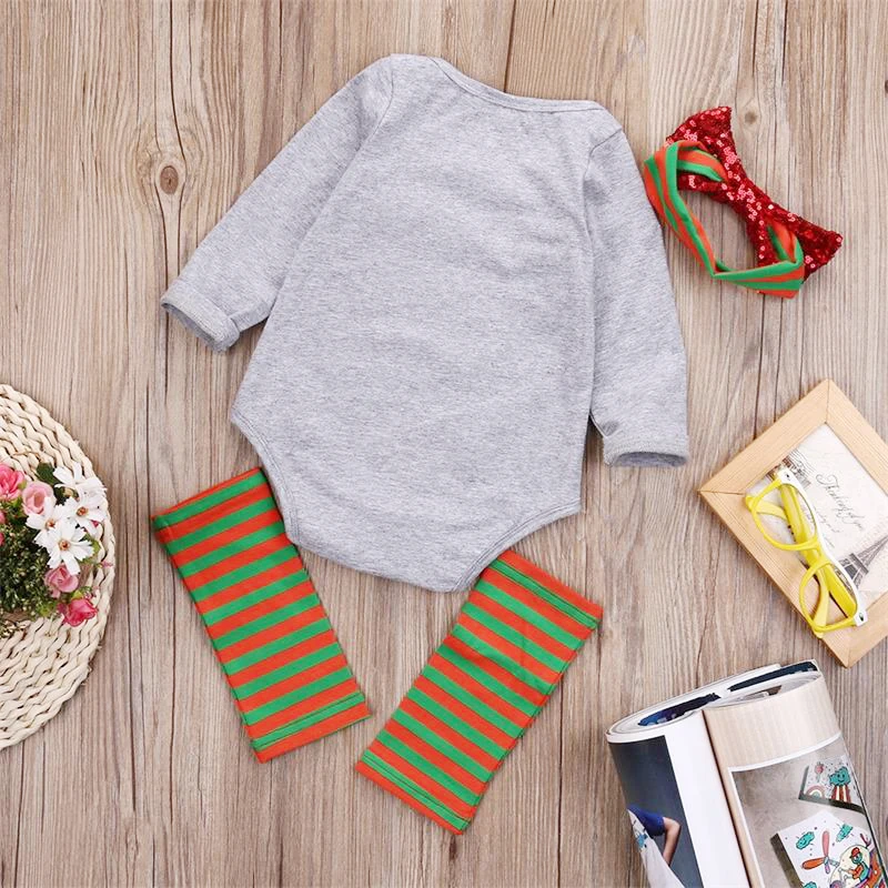 4 шт. Детские Дети маленьких Обувь для девочек Комбинезон модная повязка на голову+ боди+ полоса Гетры для девочек комплект одежды для маленьких девочек 0-18 м